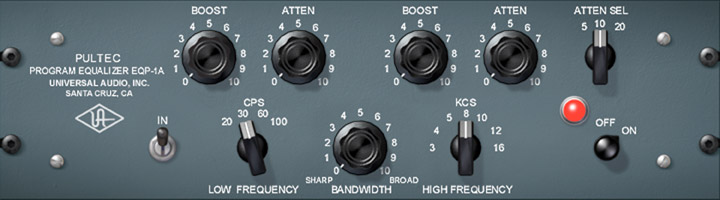 NYC Recording Studio Gear UAD Pultec EQP-1A
