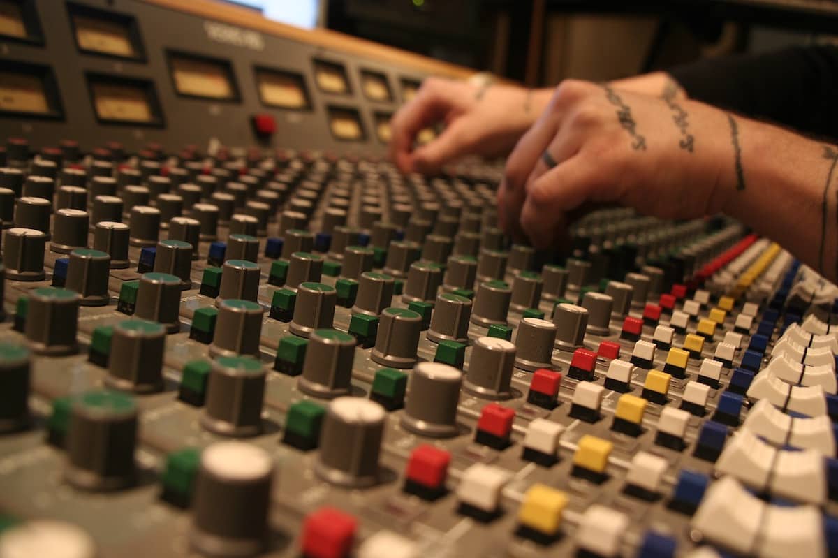 NYC Recording Studio Trident Series 65 Mixing Console Tweaking Knobs